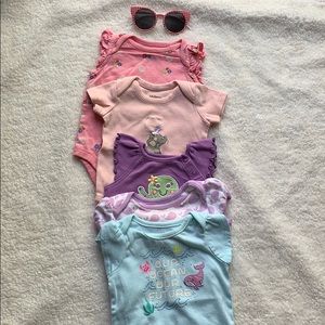 Baby Girl Summer Onesie BUNDLE! 3-6 mos 5 pack